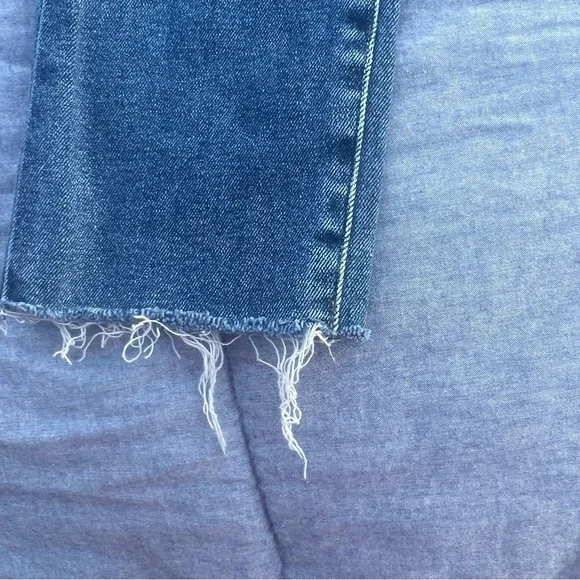 Frank and Eileen Cork Everyday Blue Denim Jeans Straight Crop Raw Hem size 24